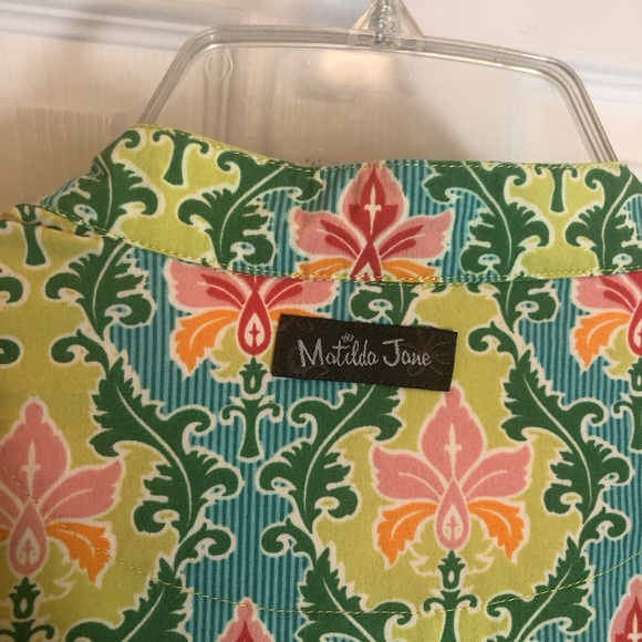 Matilda Jane Button Down 3/4 Sleeve Shirtdress. Size Small - Picture 8 of 8